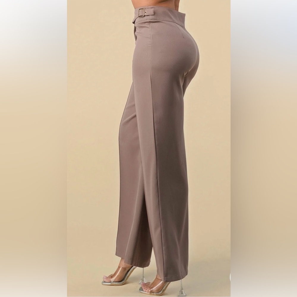 Wide leg mocha pants - Picture 3 of 6